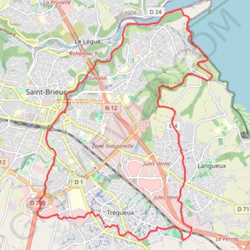 Trace GPS Trégueux - Gouédic - Langueux, itinéraire, parcours