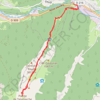 Trace GPS Talamarche Aravis, itinéraire, parcours