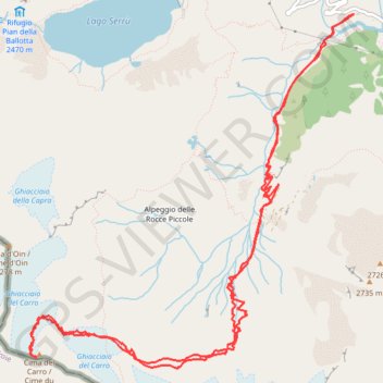 Trace GPS Cima del Carro, itinéraire, parcours
