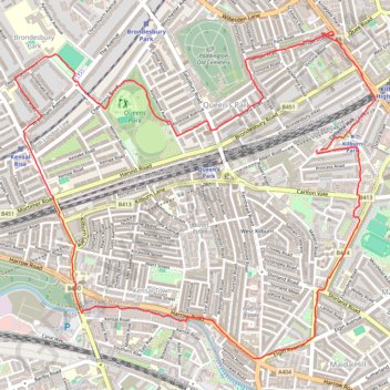 Trace GPS Queen's Park Loop, itinéraire, parcours