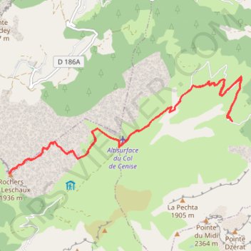 Trace GPS Les Rochers de Leschaux, itinéraire, parcours
