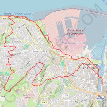 Trace GPS Cherbourg-Octeville (50100), itinéraire, parcours