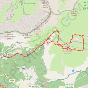 Trace GPS Tour de Pormenaz, itinéraire, parcours