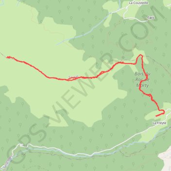 Trace GPS La Freyte-Sommet de Mentiès, itinéraire, parcours
