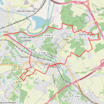 Trace GPS Couilly-Pont-aux-Dames - Coupvray, itinéraire, parcours