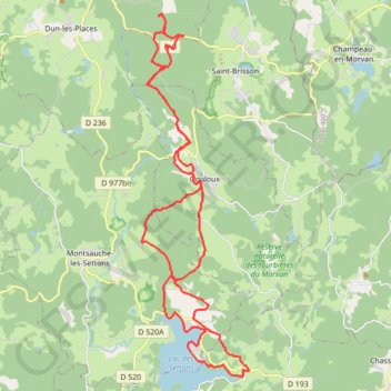 Trace GPS Saut du Gouloux depuis Le Breuil, itinéraire, parcours