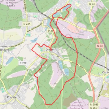 Trace GPS Boucle au départ de Diesen, itinéraire, parcours