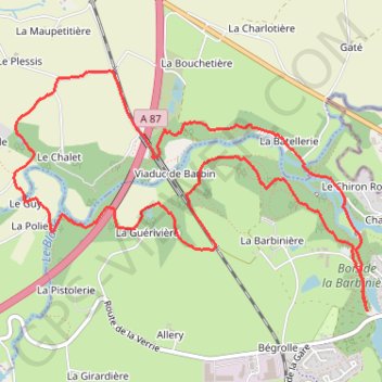 Trace GPS La barbinière - BARBIN Saint LAURENT Sur SEVRE, itinéraire, parcours