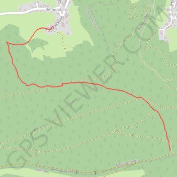 Trace GPS Ascension du Lomont depuis Rémondans, itinéraire, parcours