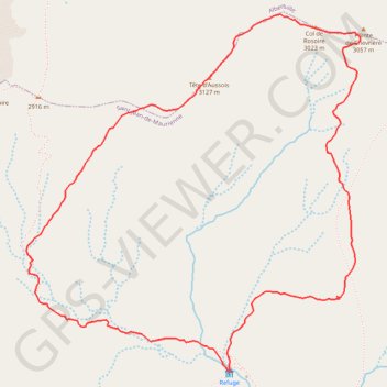 Trace GPS Tête d'Aussois, itinéraire, parcours
