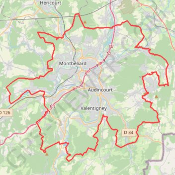 Trace GPS Pays de Montbéliard agglomération, itinéraire, parcours