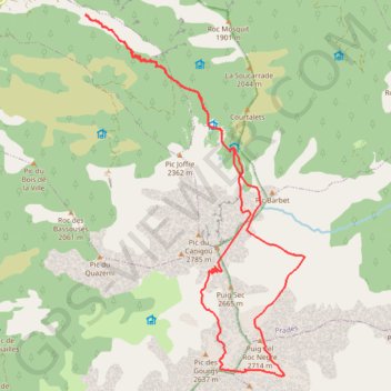 Trace GPS Tour au Canigou, itinéraire, parcours