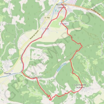 Trace GPS Autour de Lascaux - Montignac, itinéraire, parcours