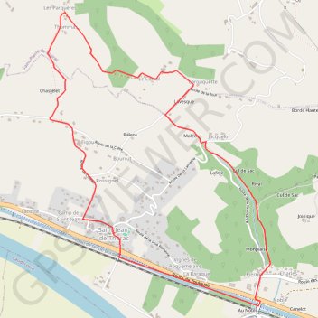 Trace GPS Saint-Jean-de-Thurac : du canal aux coteaux de Serres - Pays de l'Agenais, itinéraire, parcours