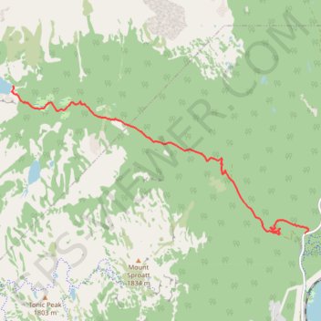 Trace GPS Whistler - Rainbow Lake, itinéraire, parcours