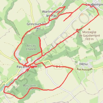 Trace GPS Warlincourt-lès-Pas, itinéraire, parcours