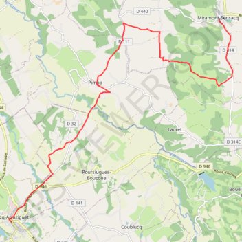 Trace GPS Compostelle iramont Sensac-Arzacq Arraziguet, itinéraire, parcours