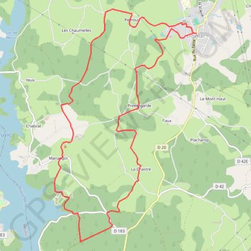 Trace GPS De la gare à Manzagol - Liginiac - Pays de Haute Corrèze, itinéraire, parcours