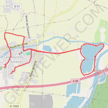 Trace GPS Découverte du patrimoine au Martres d'Artiere, itinéraire, parcours