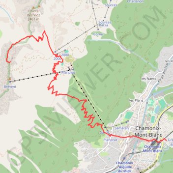 Trace GPS Traversée des Aiguilles Rouges : Chamonix - Brévent, itinéraire, parcours