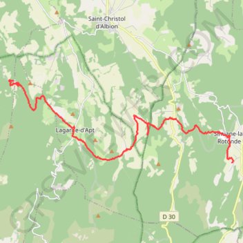 Trace GPS GR4 du hameau de Berre (84) à Simiane la Rotonde (04), itinéraire, parcours