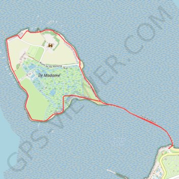 Trace GPS Parcours 6 - L'île Madame 7,5 km - 2 h, itinéraire, parcours