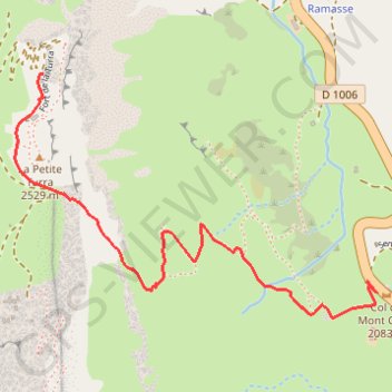 Trace GPS Fort de la Turra - Col du Mont Cenis, itinéraire, parcours