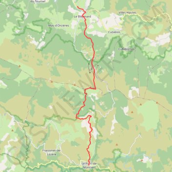 Trace GPS Pont de Montvert - Le Bleymard-Saint Jean du Bleym, itinéraire, parcours