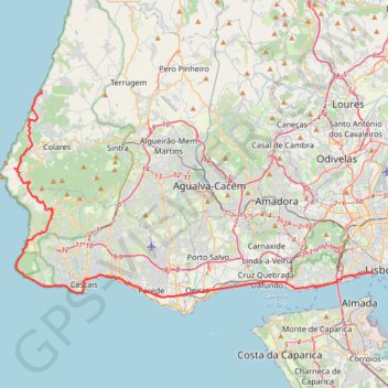 Trace GPS 01: Lisboa – Azenhas do Mar (Developed), itinéraire, parcours