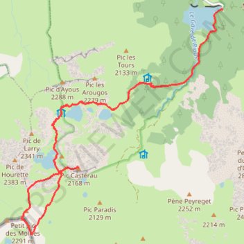 Trace GPS Pic des Moines et Castérau, itinéraire, parcours