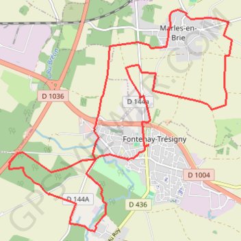 Trace GPS Randonnée Fontenay - Trésigny 77, itinéraire, parcours