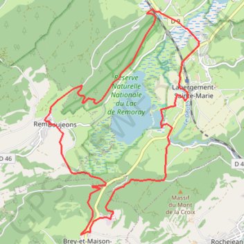 Trace GPS Tour du lac de Remoray, itinéraire, parcours