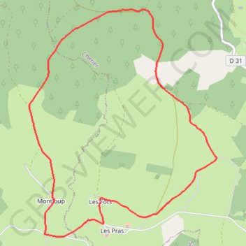 Trace GPS Randonnée sur le Plateau de Cherrier, itinéraire, parcours