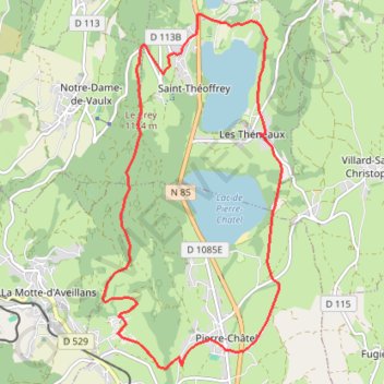 Trace GPS Petit tour des lacs de Laffrey, itinéraire, parcours