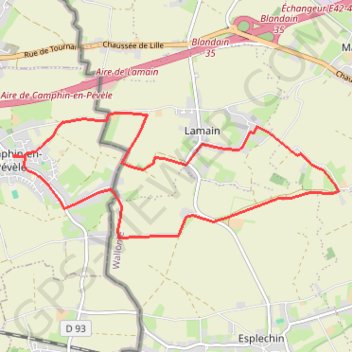 Trace GPS Camphin-en-Pévèle - Froidmont, itinéraire, parcours