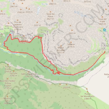 Trace GPS Vallée d'Ordesa par les fajas nord, itinéraire, parcours
