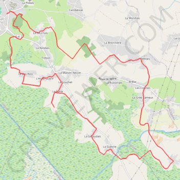 Trace GPS Boucle de Croazac - Crossac, itinéraire, parcours