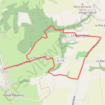 Trace GPS La jambe de Loup - Le Loreur, itinéraire, parcours