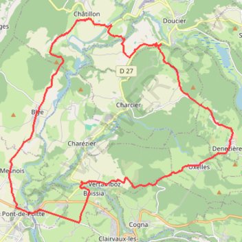 Trace GPS Rivière d'Ain - Pont-de-Poitte, itinéraire, parcours