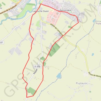 Trace GPS De la Ramondère au lieu-dit en Maraillot - Lombez, itinéraire, parcours