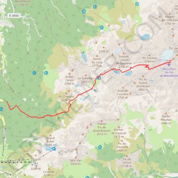 Trace GPS La Croix de Belledonne par l'oursière, itinéraire, parcours
