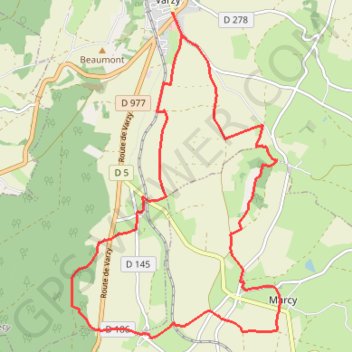 Trace GPS Circuit des lavoirs - Varzy, itinéraire, parcours