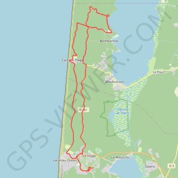 Trace GPS LACANAU 4, itinéraire, parcours