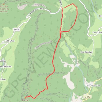 Trace GPS La Roche Vérand au départ des Déserts (Entremont le Vieux), itinéraire, parcours