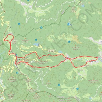 Trace GPS Ballon d'Alsace depuis Oberbruck, itinéraire, parcours