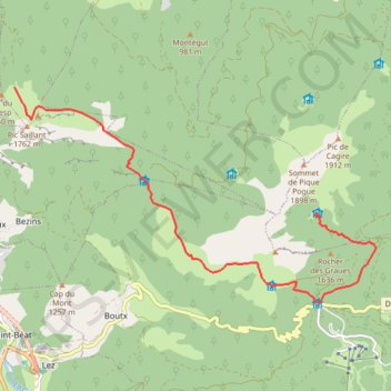 Trace GPS Tour Cagire-Burat etape2, itinéraire, parcours