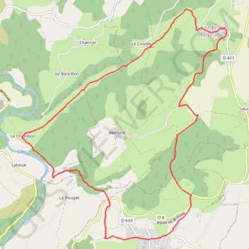 Trace GPS 28 Les terrasses de Chilhac, itinéraire, parcours