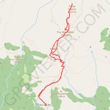 Trace GPS Monte Sbaron, itinéraire, parcours
