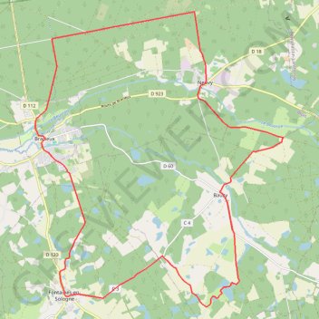 Trace GPS Au pays de Raboliot - Bracieux, itinéraire, parcours
