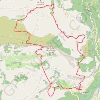 Trace GPS Gourdon - Caussols, itinéraire, parcours